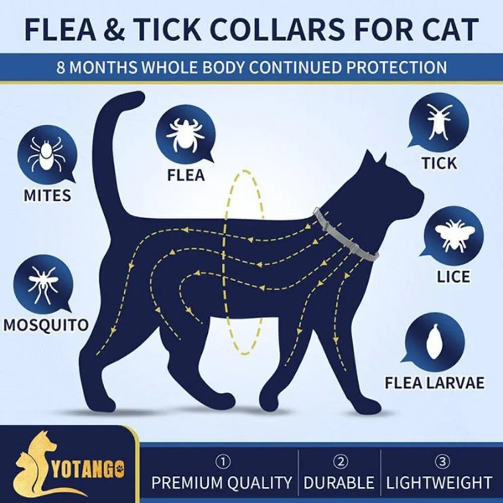 New Cat Flea Collar 4 Pack - 32 Month Tick Prevention Waterproof Adjustable
